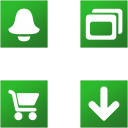 Square Green Buttons