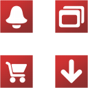 Square Red Buttons Icons