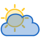 Sun Rays Cloud Dark Icon