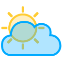 Sun Rays Cloud Icon 128x128 png