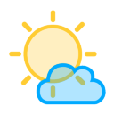 Sun Rays Small Cloud Icon 128x128 png