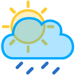 Sun Rays Cloud Drizzle Icon 256x256 png