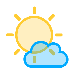 Sun Rays Small Cloud Icon 256x256 png