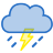 Cloud Dark Lightning Rain Icon