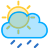 Sun Rays Cloud Drizzle Icon