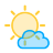 Sun Rays Small Cloud Icon