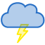 Cloud Dark Lightning Icon 64x64 png