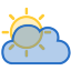 Sun Rays Cloud Dark Icon 64x64 png