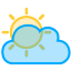 Sun Rays Cloud Icon 64x64 png