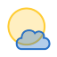Sun Small Cloud Dark Icon 64x64 png