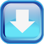 Blue Down Icon 64x64 png