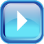 Blue Play Icon 64x64 png