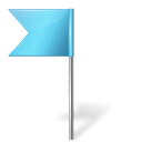 Map Marker Flag 4 Left Azure Icon 128x128 png