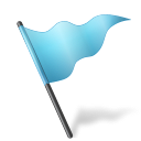 Map Marker Flag 5 Azure Icon 128x128 png
