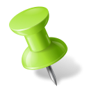 Map Marker Pushpin 1 Left Chartreuse Icon