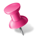Map Marker Pushpin 1 Left Pink Icon