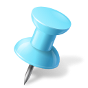Map Marker Pushpin 1 Right Azure Icon 128x128 png