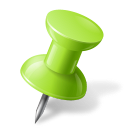 Map Marker Pushpin 1 Right Chartreuse Icon