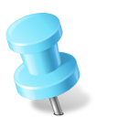 Map Marker Pushpin 2 Left Azure Icon 128x128 png