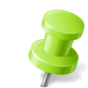 Map Marker Pushpin 2 Right Chartreuse Icon