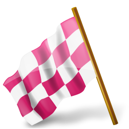 Map Marker Chequered Flag Left Pink Icon 256x256 png