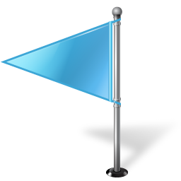 Map Marker Flag 1 Left Azure Icon 256x256 png