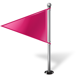 Map Marker Flag 1 Left Pink Icon 256x256 png