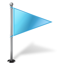 Map Marker Flag 1 Right Azure Icon 256x256 png