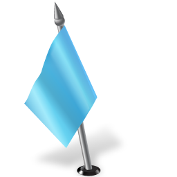 Map Marker Flag 2 Left Azure Icon 256x256 png