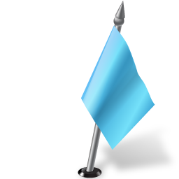 Map Marker Flag 2 Right Azure Icon 256x256 png