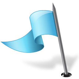 Map Marker Flag 3 Left Azure Icon 256x256 png