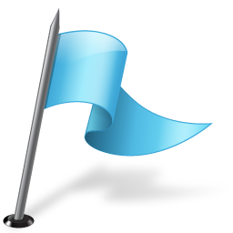 Map Marker Flag 3 Right Azure Icon 256x256 png