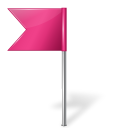 Map Marker Flag 4 Left Pink Icon 256x256 png