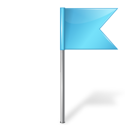 Map Marker Flag 4 Right Azure Icon 256x256 png