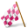 Map Marker Chequered Flag Left Pink Icon 32x32 png