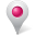 Map Marker Inside Pink Icon 32x32 png