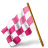 Map Marker Chequered Flag Left Pink Icon
