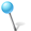 Map Marker Ball Left Azure Icon 64x64 png