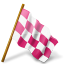Map Marker Chequered Flag Right Pink Icon 64x64 png