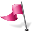 Map Marker Flag 3 Left Pink Icon 64x64 png