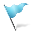 Map Marker Flag 5 Azure Icon 64x64 png
