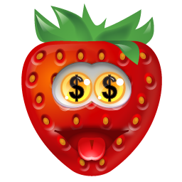 Strawberry Money Icon 256x256 png