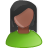 User Female Black Green Icon 48x48 png