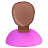 User Female Black Pink Bald Icon