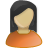 User Female Olive Orange Icon 48x48 png