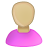 User Female Olive Pink Bald Icon