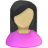 User Female Olive Pink Black Icon 48x48 png
