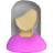 User Female Olive Pink Grey Icon 48x48 png