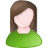 User Female White Green Icon 48x48 png