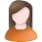 User Female White Orange Icon 48x48 png